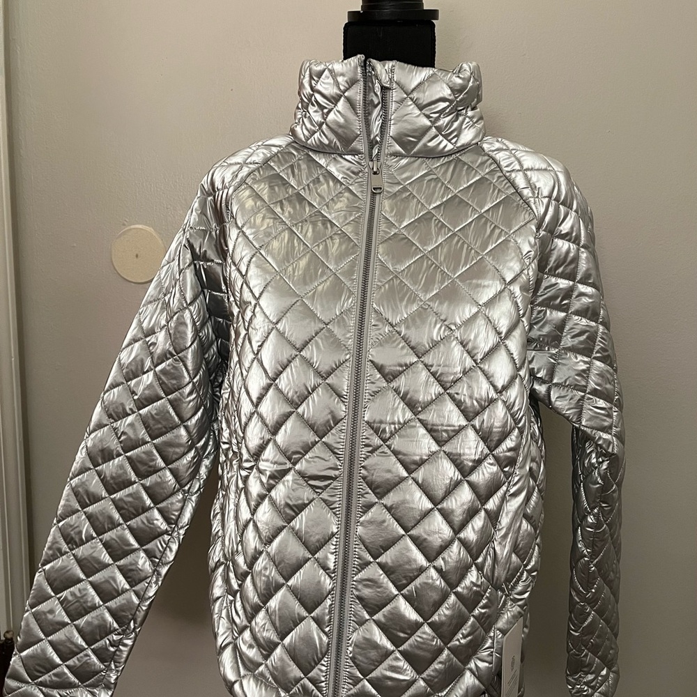 Athleta Silver Quilted Jacket
